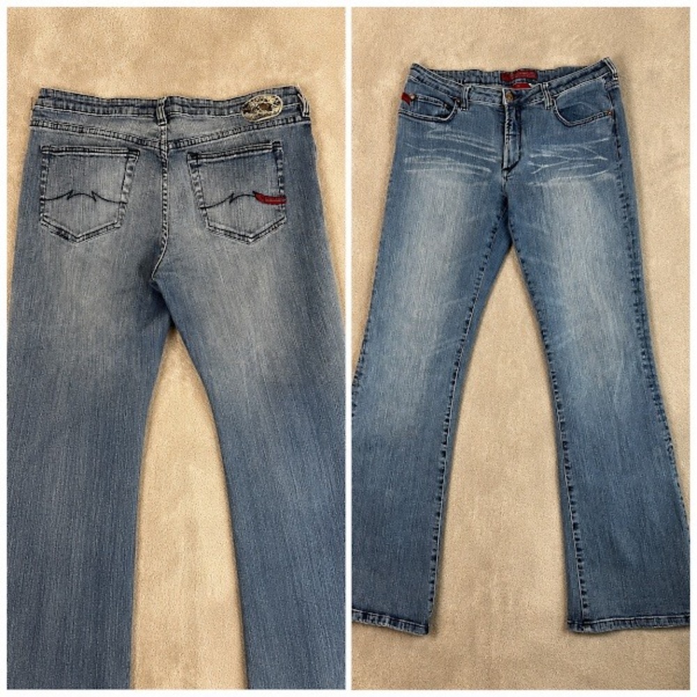 Vintage Y2K Parasuco Jeans Womens 33 Low Rise Bootcut Patina Grunge Flare